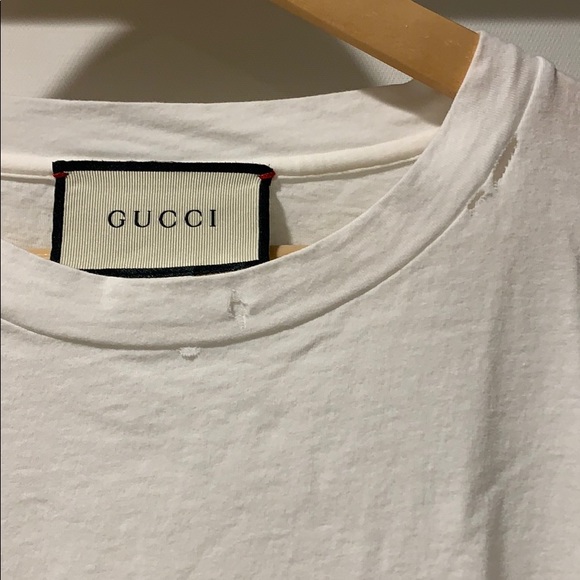 🌟SOLD🌟 Gucci Applique’d Distressed T-Shirt - Picture 7 of 8
